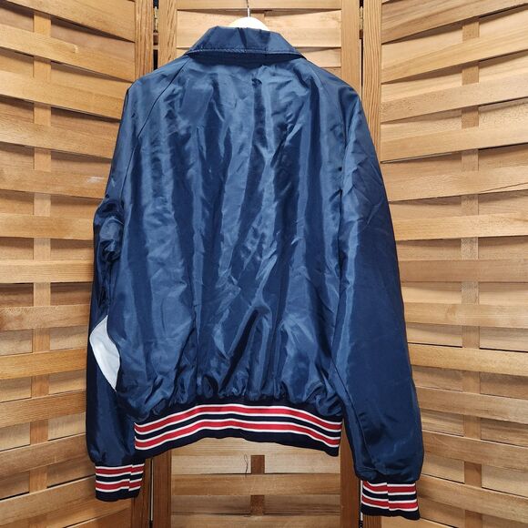 Vintage JBS Apparel 1/4 Zipper Pullover Navy Blue Nylon Cotton Men XL Windbreak - Picture 2 of 6
